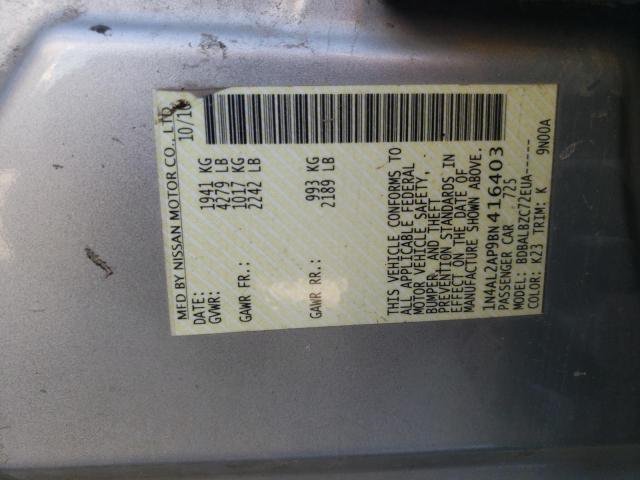 Photo 10 from auction – 2011 NISSAN ALTIMA BAS with VIN 1N4AL2AP9BN416403