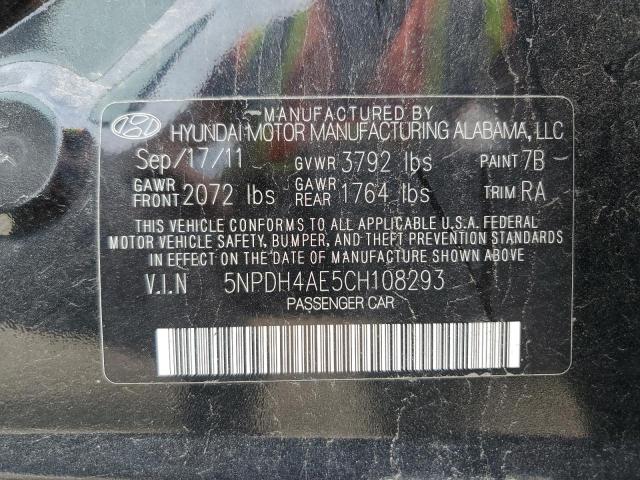 Photo 10 from auction – 2012 HYUNDAI ELANTRA GL with VIN 5NPDH4AE5CH108293