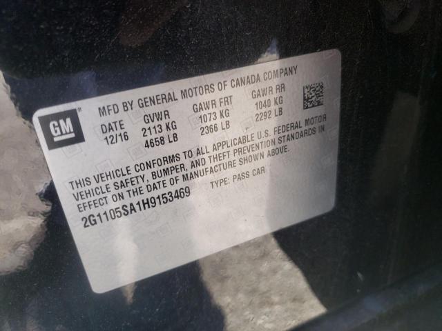 Photo 10 from auction – 2017 CHEVROLET IMPALA LT with VIN 2G1105SA1H9153469