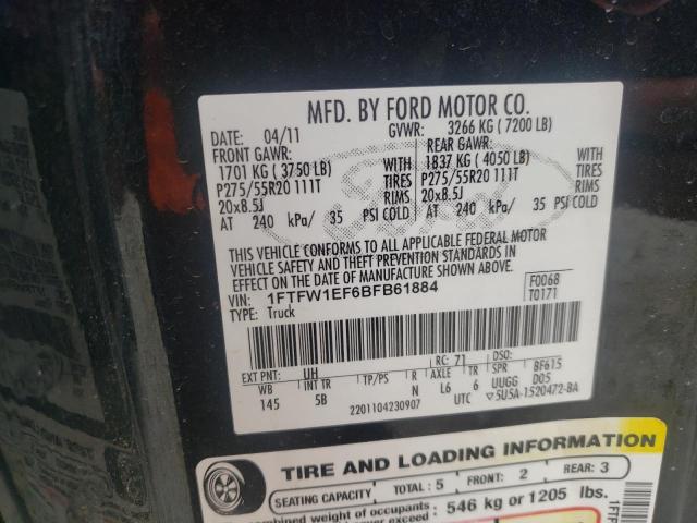 Photo 10 from auction – 2011 FORD F150 SUPER with VIN 1FTFW1EF6BFB61884