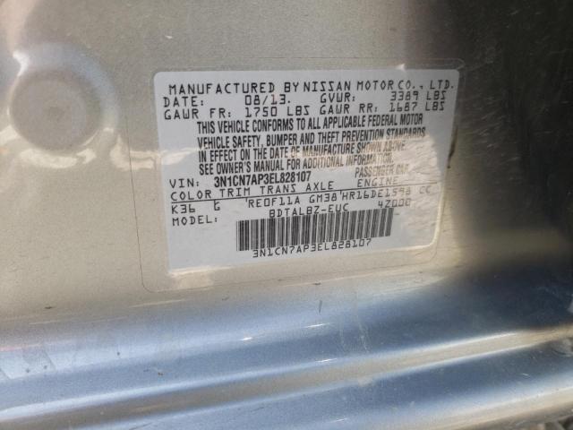 Photo 10 from auction – 2014 NISSAN VERSA with VIN 3N1CN7AP3EL828107