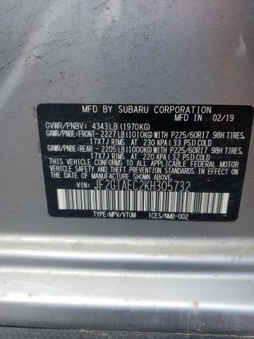 Photo 10 from auction – 2019 SUBARU CROSSTREK with VIN JF2GTAEC2KH305732
