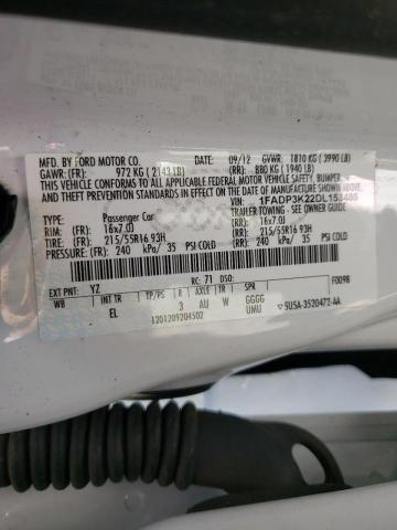 Photo 10 from auction – 2013 FORD FOCUS SE with VIN 1FADP3K22DL153485