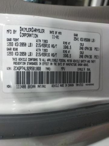 Photo 10 from auction – 2002 CHRYSLER TOWN & COU with VIN 2C4GP74L92R581868