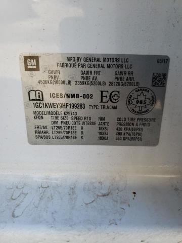 Photo 10 from auction – 2017 CHEVROLET SILVERADO with VIN 1GC1KWEY9HF199283