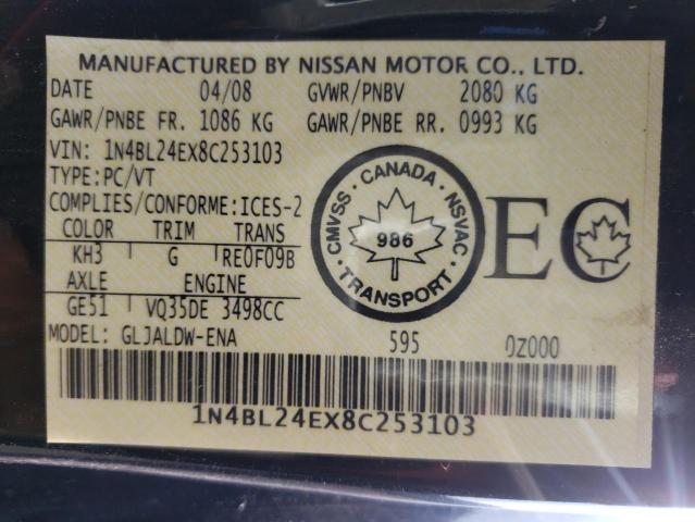 Photo 10 from auction – 2008 NISSAN ALTIMA 3.5 with VIN 1N4BL24EX8C253103