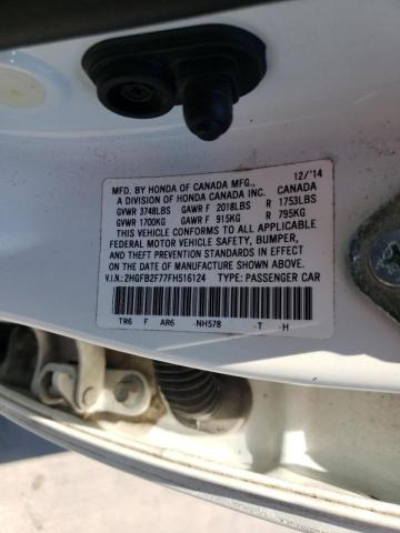 Photo 10 from auction – 2015 HONDA CIVIC SE with VIN 2HGFB2F77FH516124