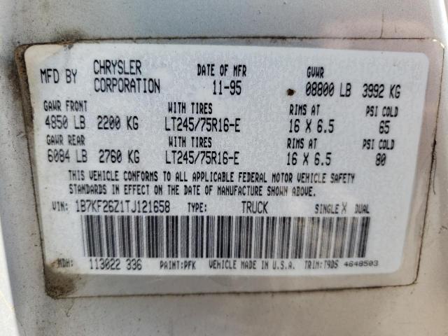 Photo 10 from auction – 1996 DODGE RAM 2500 with VIN 1B7KF26Z1TJ121658