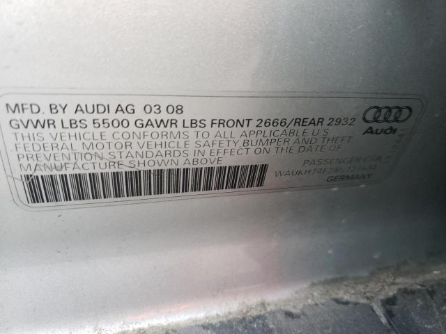 Photo 10 from auction – 2008 AUDI A6 AVANT Q with VIN WAUKH74F28N121634