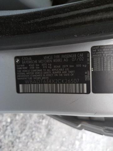 Photo 10 from auction – 2002 BMW 530 I AUTO with VIN WBADT634X2CK26507