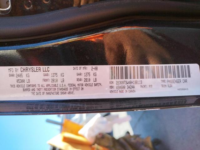 Photo 10 from auction – 2008 DODGE CHARGER SR with VIN 2B3KA73W48H198119