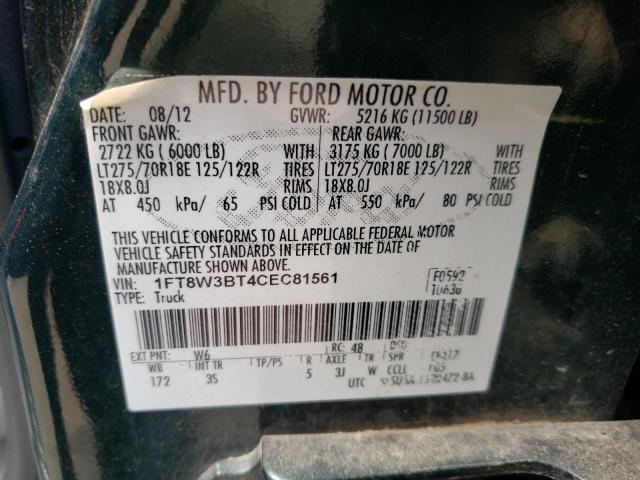 Photo 10 from auction – 2012 FORD F350 SUPER with VIN 1FT8W3BT4CEC81561