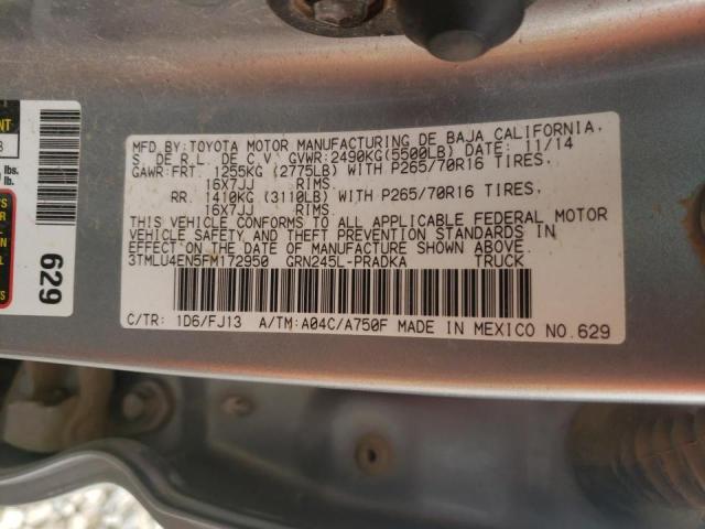 Photo 10 from auction – 2015 TOYOTA TACOMA DOU with VIN 3TMLU4EN5FM172950