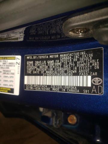 Photo 10 from auction – 2006 TOYOTA COROLLA MA with VIN 2T1KR32E56C606580