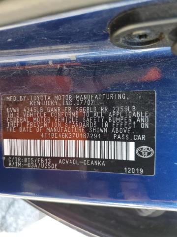 Photo 10 from auction – 2007 TOYOTA CAMRY CE with VIN 4T1BE46K37U187291