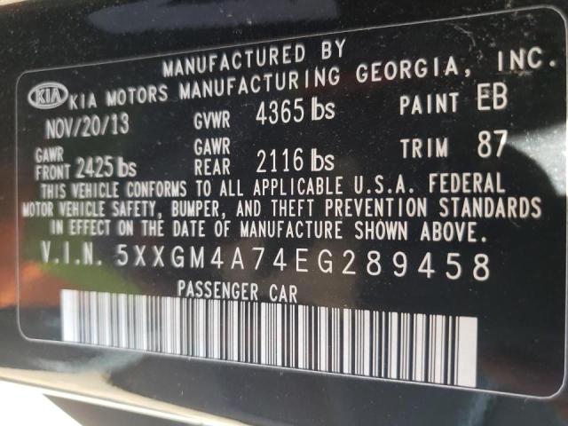 Photo 10 from auction – 2014 KIA OPTIMA LX with VIN 5XXGM4A74EG289458