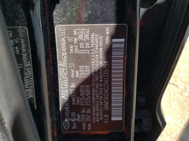 Photo 10 from auction – 2010 HYUNDAI SANTA FE L with VIN 5NMSKDAG2AH339754