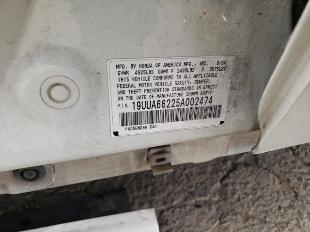 Photo 10 from auction – 2005 ACURA TL with VIN 19UUA66225A002474