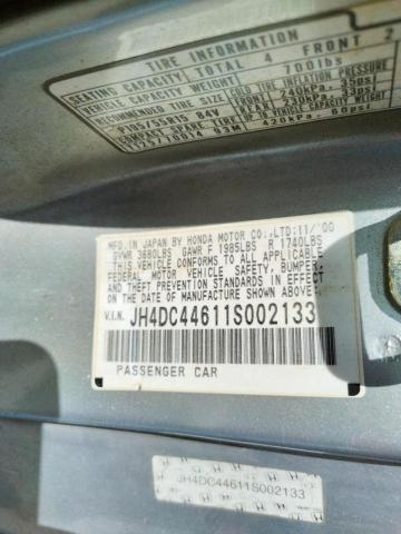 Photo 10 from auction – 2001 ACURA INTEGRA GS with VIN JH4DC44611S002133