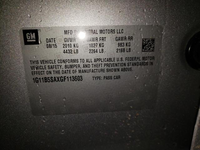 Photo 10 from auction – 2016 CHEVROLET MALIBU LIM with VIN 1G11B5SAXGF113603