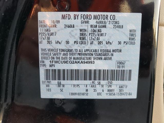 Photo 10 from auction – 2010 FORD ESCAPE LIM with VIN 1FMCU9EG2AKA94993
