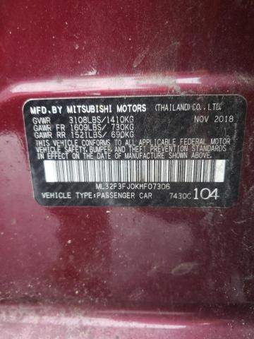 Photo 10 from auction – 2019 MITSUBISHI MIRAGE G4 with VIN ML32F3FJ0KHF07306