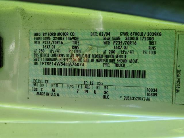 Photo 10 from auction – 2004 FORD ECONOLINE with VIN 1FTRE14W54HA76074