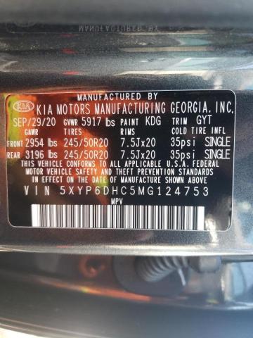 Photo 10 from auction – 2021 KIA TELLURIDE with VIN 5XYP6DHC5MG124753