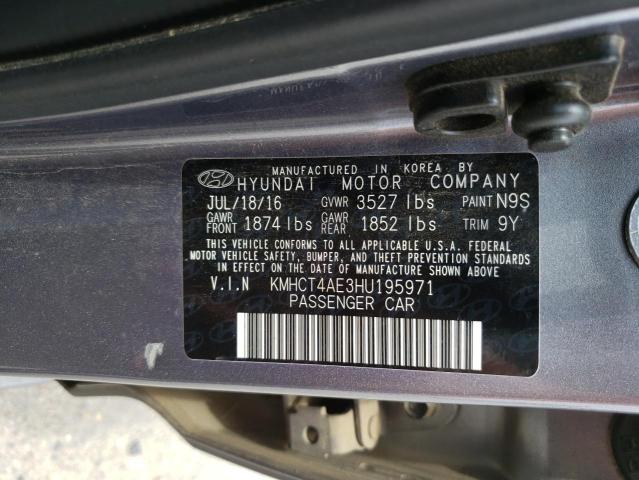 Photo 10 from auction – 2017 HYUNDAI ACCENT SE with VIN KMHCT4AE3HU195971
