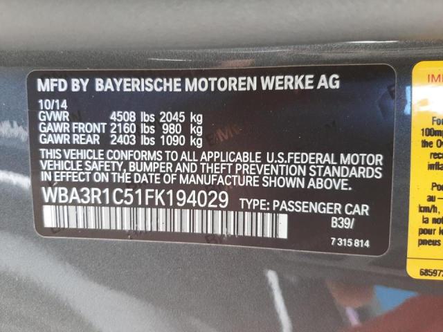 Photo 10 from auction – 2015 BMW 435 I with VIN WBA3R1C51FK194029