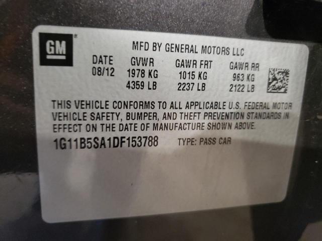 Photo 10 from auction – 2013 CHEVROLET MALIBU LS with VIN 1G11B5SA1DF153788