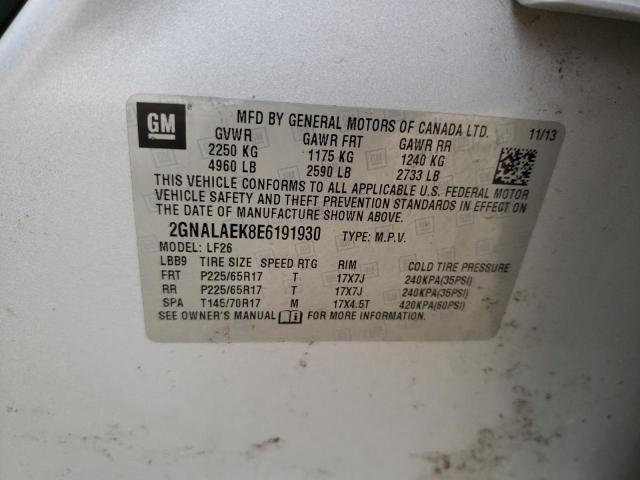 Photo 10 from auction – 2014 CHEVROLET EQUINOX LS with VIN 2GNALAEK8E6191930
