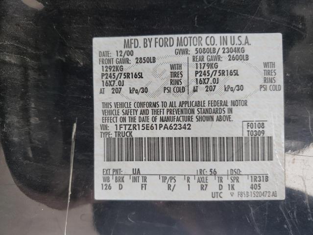 Photo 10 from auction – 2001 FORD RANGER SUP with VIN 1FTZR15E61PA62342
