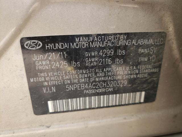Foto 10 de la subasta – 2012 HYUNDAI SONATA GLS con VIN 5NPEB4AC2CH320329