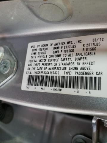 Photo 10 from auction – 2012 HONDA ACCORD LX with VIN 1HGCP2F32CA197470