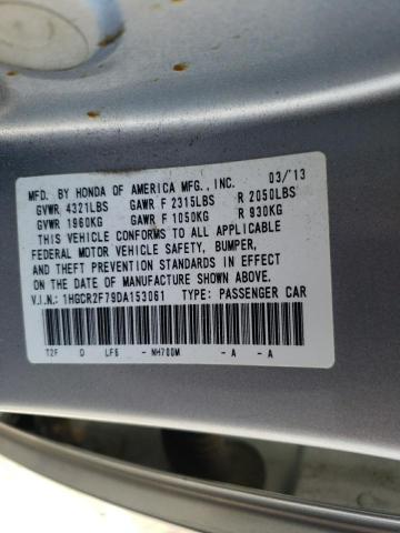 Photo 10 from auction – 2013 HONDA ACCORD EX with VIN 1HGCR2F79DA153061