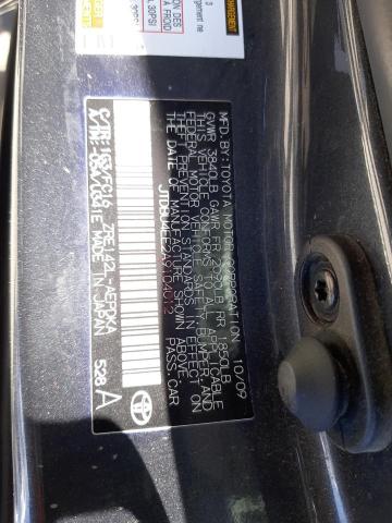 Photo 10 from auction – 2010 TOYOTA COROLLA BA with VIN JTDBU4EE2A9104012