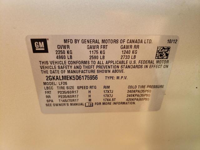 Zdjęcie 10 z aukcji – 2013 GMC TERRAIN SL z VIN 2GKALMEK5D6175956