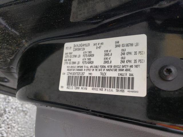 Photo 10 from auction – 2007 DODGE RAM 1500 S with VIN 1D7HA182X7S251267