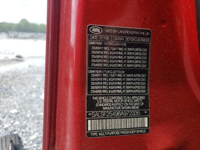 Photo 10 from auction – 2006 LAND ROVER RANGE ROVE with VIN SALSF25496A972335