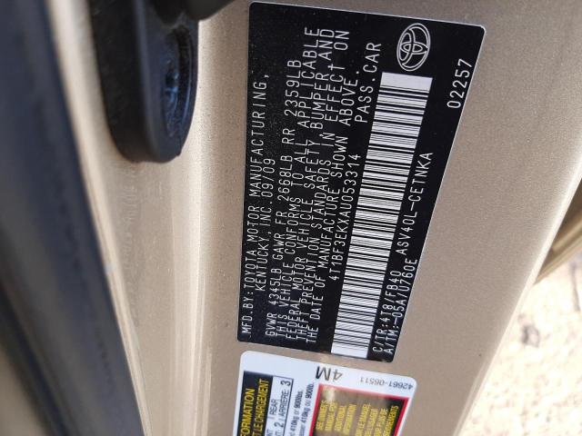 Photo 10 from auction – 2010 TOYOTA CAMRY BASE with VIN 4T1BF3EKXAU053314