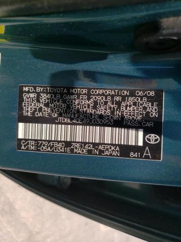 Photo 10 from auction – 2009 TOYOTA COROLLA BA with VIN JTDBL40E49J030953