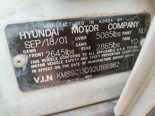 Photo 10 from auction – 2002 HYUNDAI SANTA FE with VIN KM8SC13D92U166982