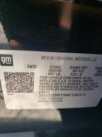 Photo 10 from auction – 2022 CHEVROLET MALIBU LT with VIN 1G1ZD5ST5NF145371