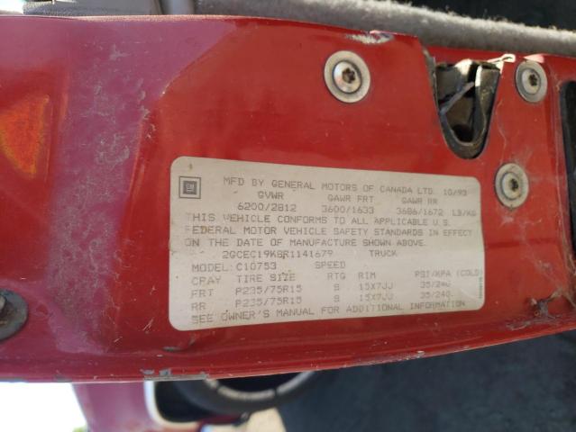 Photo 10 from auction – 1994 CHEVROLET GMT-400 C1 with VIN 2GCEC19K8R1141679