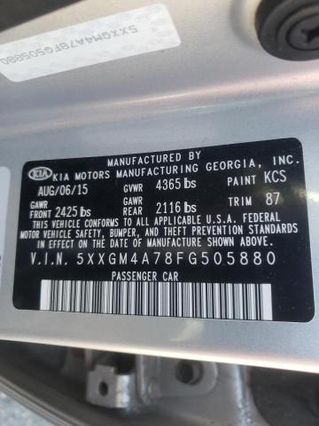Photo 10 from auction – 2015 KIA OPTIMA LX with VIN 5XXGM4A78FG505880