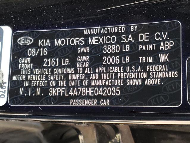 Photo 10 from auction – 2017 KIA FORTE LX with VIN 3KPFL4A78HE042035