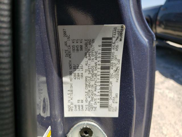 Photo 10 from auction – 2007 MITSUBISHI ECLIPSE SP with VIN 4A3AL25F57E059916