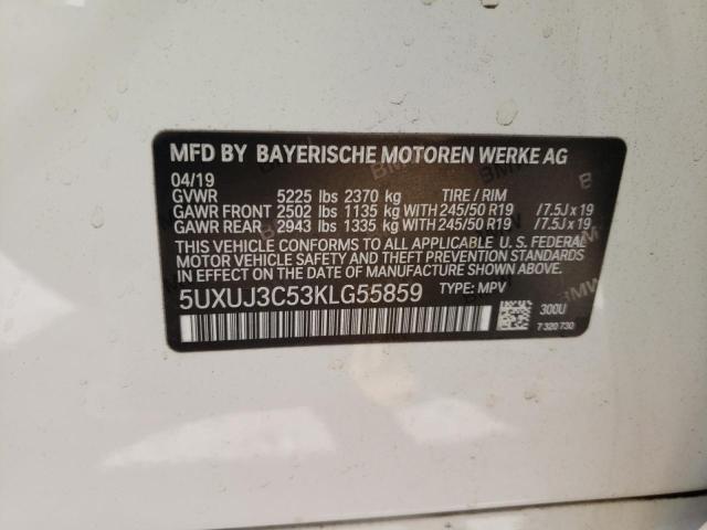 Photo 10 from auction – 2019 BMW X4 XDRIVE3 with VIN 5UXUJ3C53KLG55859