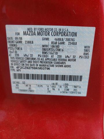 Photo 10 from auction – 2009 MAZDA TRIBUTE I with VIN 4F2CZ92759KM03796